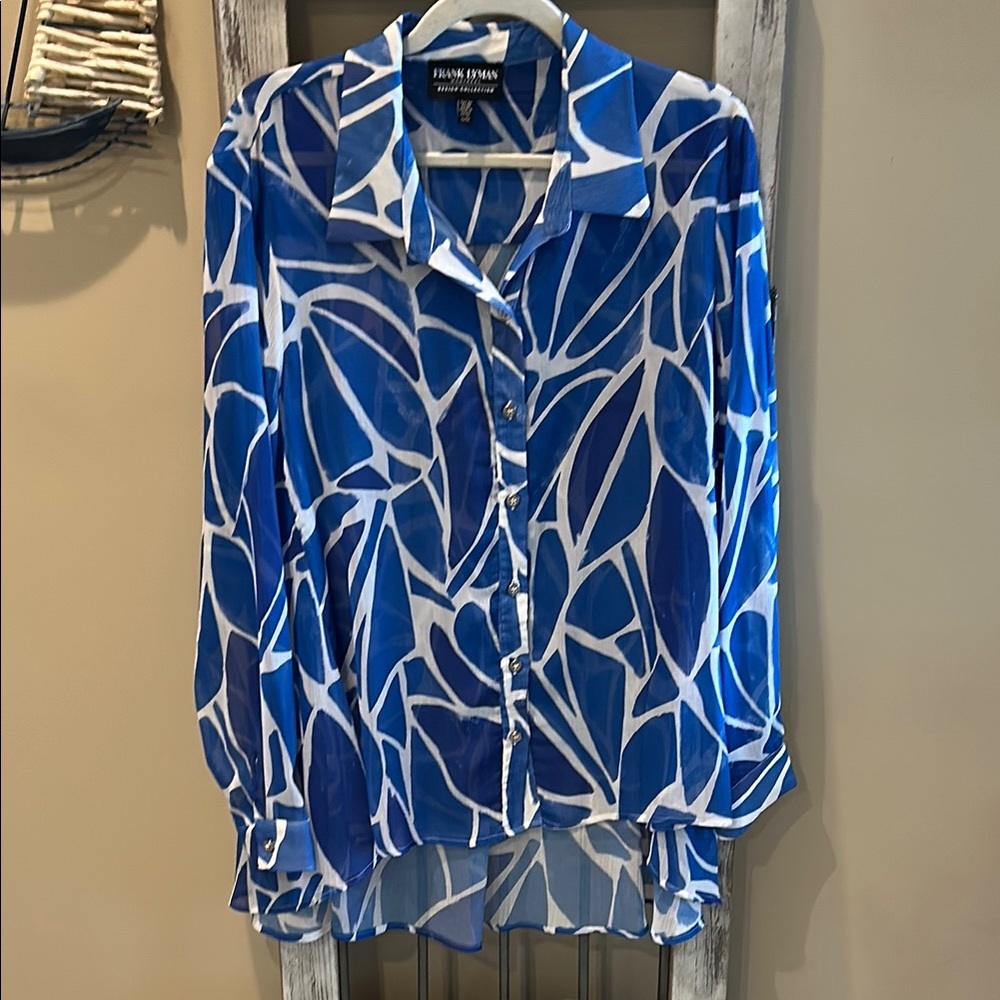 Frank Lyman Design Blue Button Down Shirt